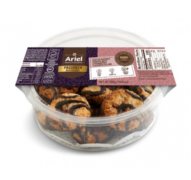 Ariel Passover Coated Coconut Cookies Strawberry Flavored Filling 300 g